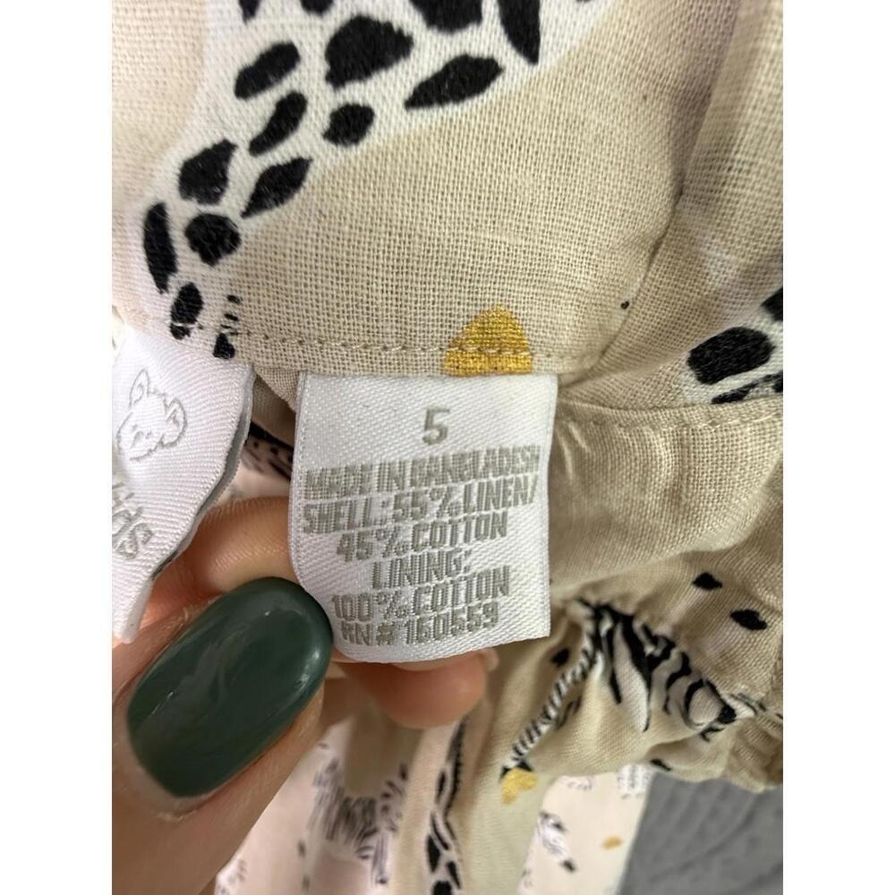 koala kids girls beige zebra novelty print dress cotton & linen blend size 5T - Picture 9 of 9